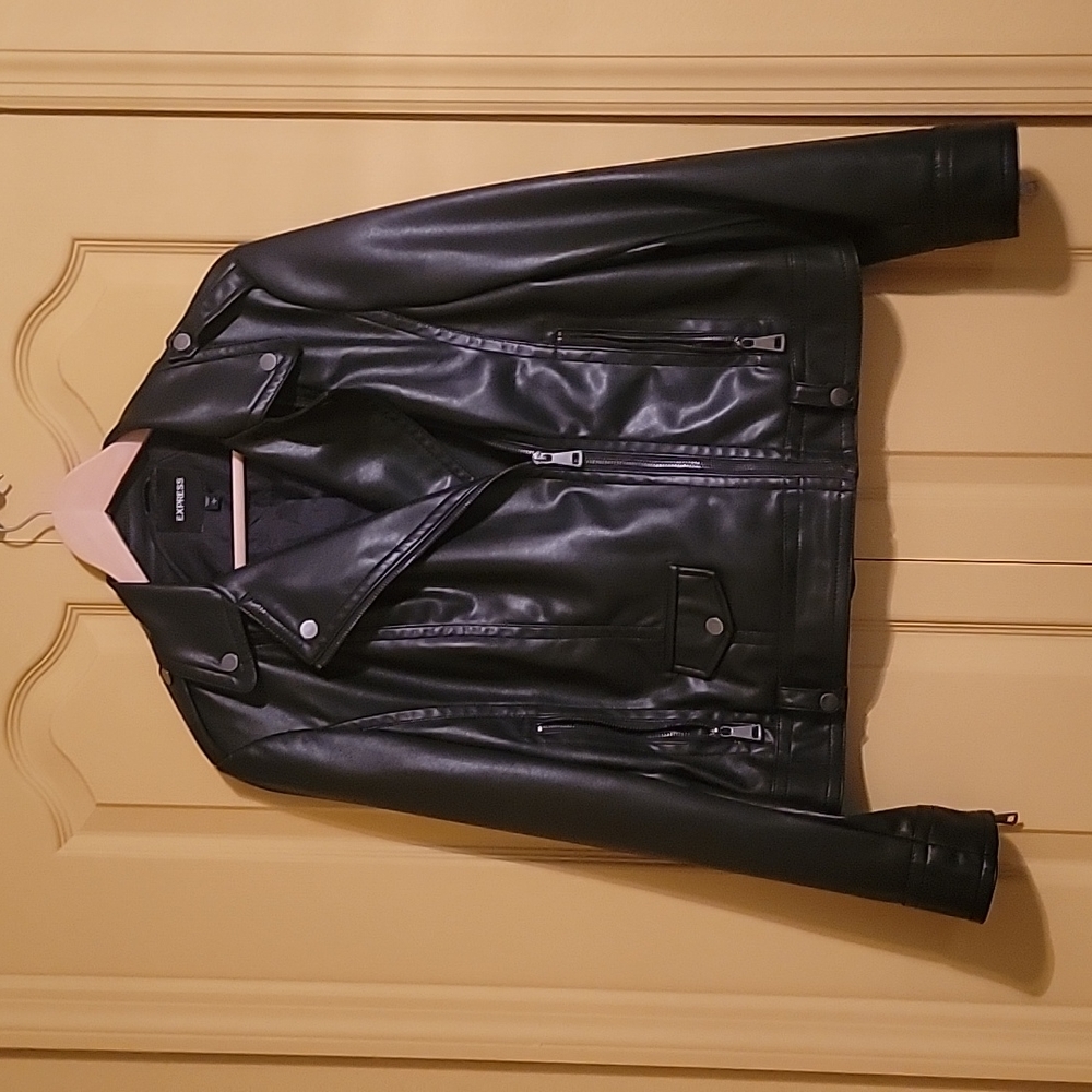 Express Black Faux leather jacket size L/G